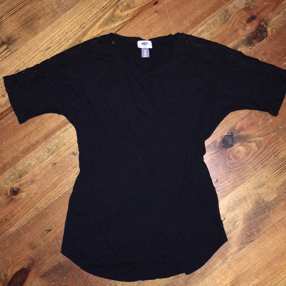 Old Navy Black shirt with lace detail sleeves